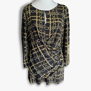 7th Avenue Gold Chain Print Top
